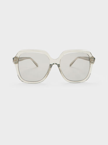 Izara Recycled Acetate Butterfly Sunglasses, Minted Grey, hi-res