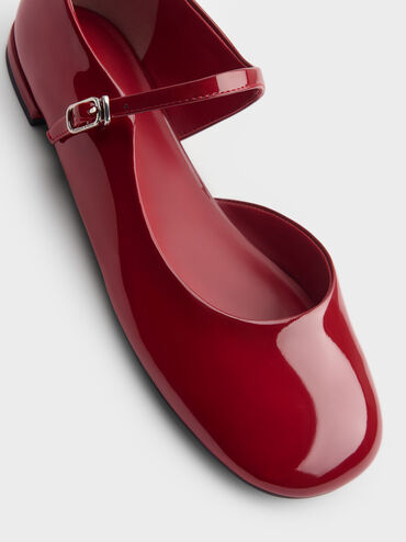 Patent D'Orsay Mary Janes, Red, hi-res