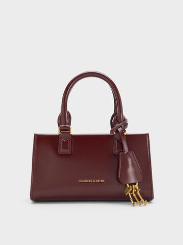 กระเป๋าโท้ทขนาดเล็กรุ่น Kerry, สีไวน์เบอร์รี่เรด, hi-res