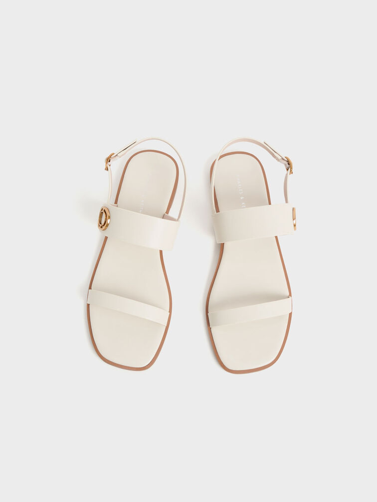 Metallic Accent Back Strap Sandals, , hi-res
