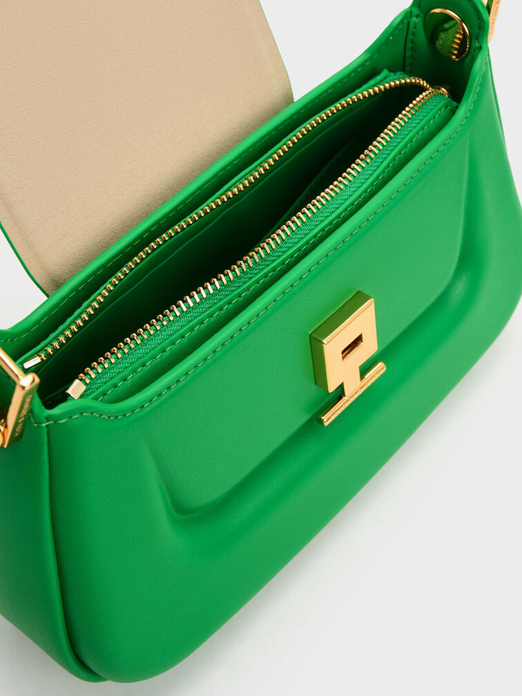 Koa Push-Lock Top Handle Bag, สีเขียว, hi-res