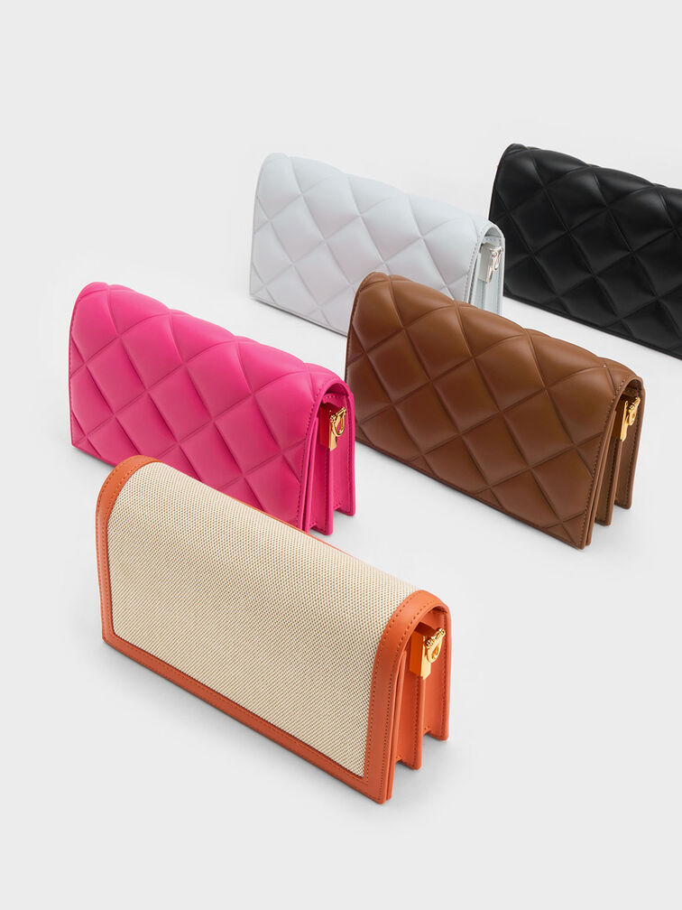 Alcott Scarf Handle Quilted Clutch, , hi-res