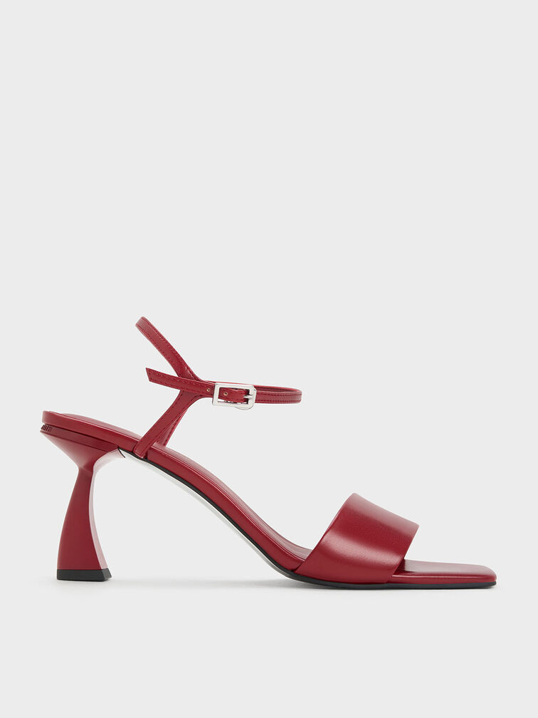 Open Toe Curved Heel Sandals, , hi-res