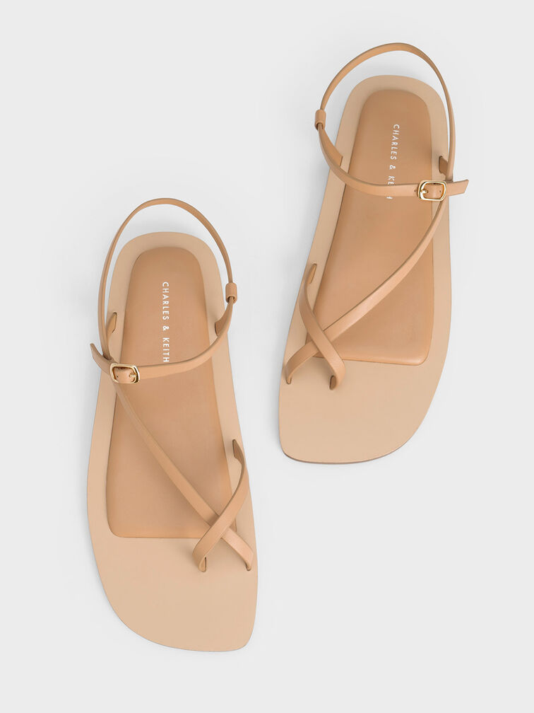 Asymmetric Toe Ring Sandals, , hi-res