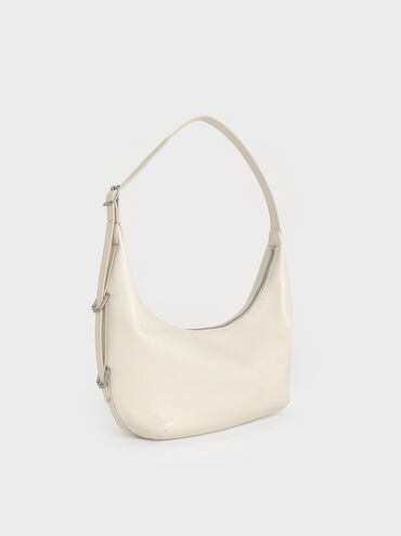Bryna Curved Hobo Bag, Cream, hi-res
