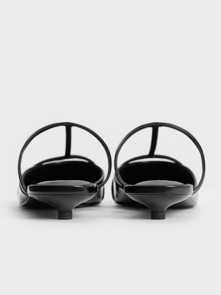 Clara T-Bar Pointed-Toe Mules, Black Boxed, hi-res
