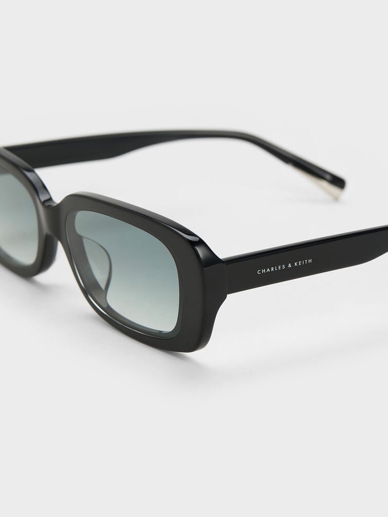 แว่นตากันแดดกรอบทรงเหลี่ยมวัสดุอะซิเตทรีไซเคิลรุ่น Aubrey, สีดำ, hi-res