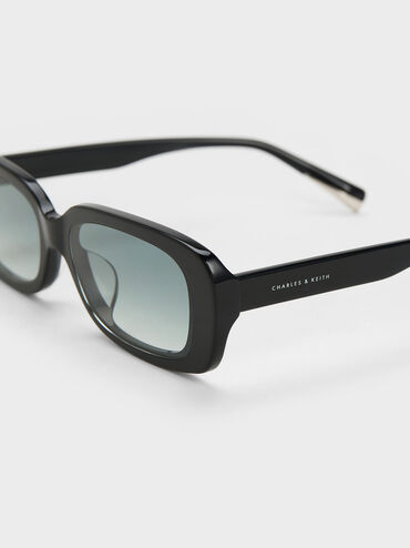 แว่นตากันแดดกรอบทรงเหลี่ยมวัสดุอะซิเตทรีไซเคิลรุ่น Aubrey, สีดำ, hi-res