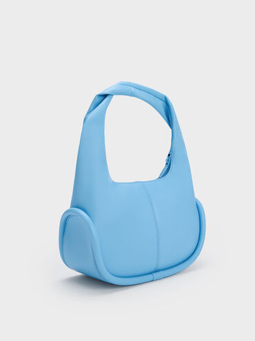 Tubular Slouchy Hobo Bag, สีฟ้า, hi-res