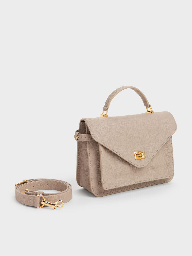 Mini Chance Turn-Lock Crossbody Bag, Taupe, hi-res