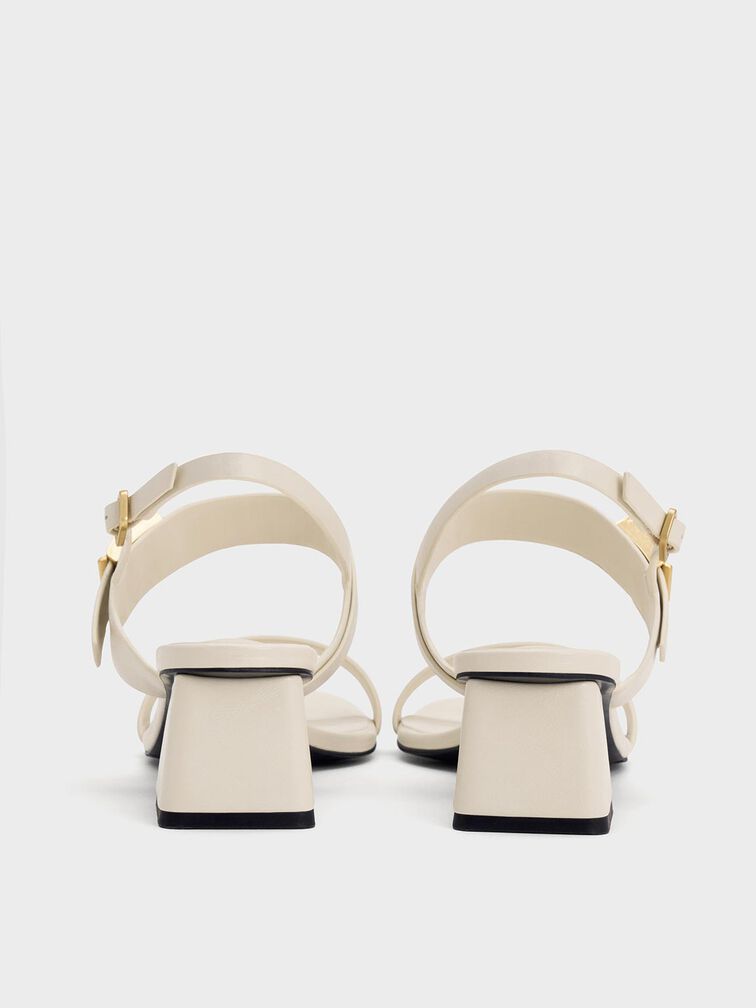 Yvette Double-Strap Heeled Sandals, Chalk, hi-res