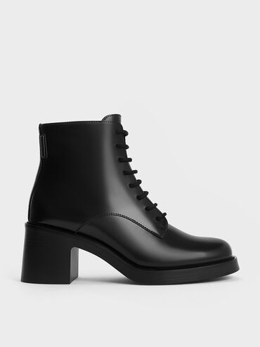 Hester Block Heel Ankle Boots, Black Boxed, hi-res