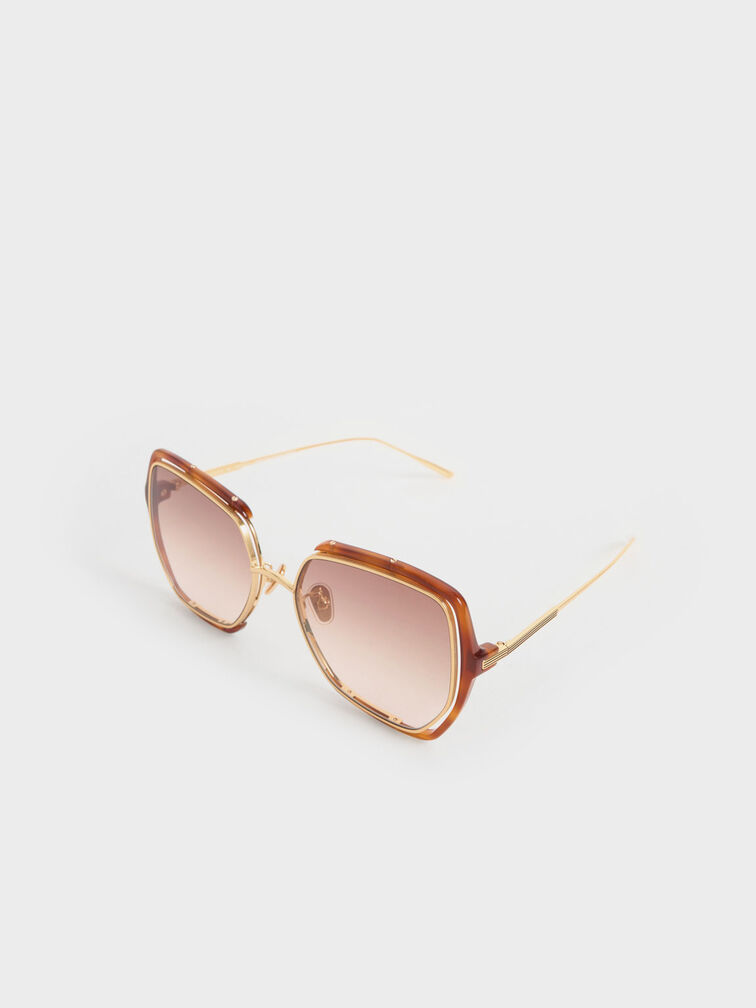 Recycled Acetate Wire-Frame Butterfly Sunglasses, , hi-res