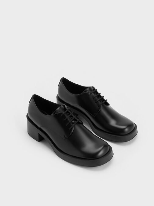 Block Heel Lace-Up Oxfords, , hi-res