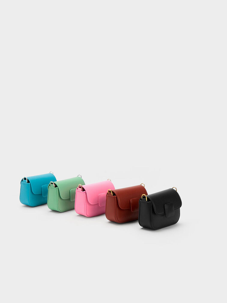 Micro Koa Square Push-Lock Bag, สีอิฐ, hi-res