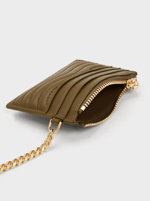 Aubrielle Stitch-Trim Zip Card Holder, , hi-res