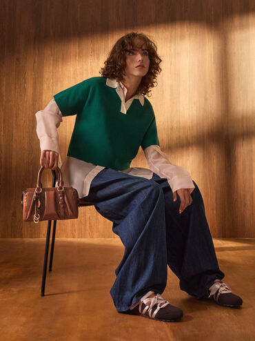 Britton Top Handle Tote Bag, Chocolate, hi-res