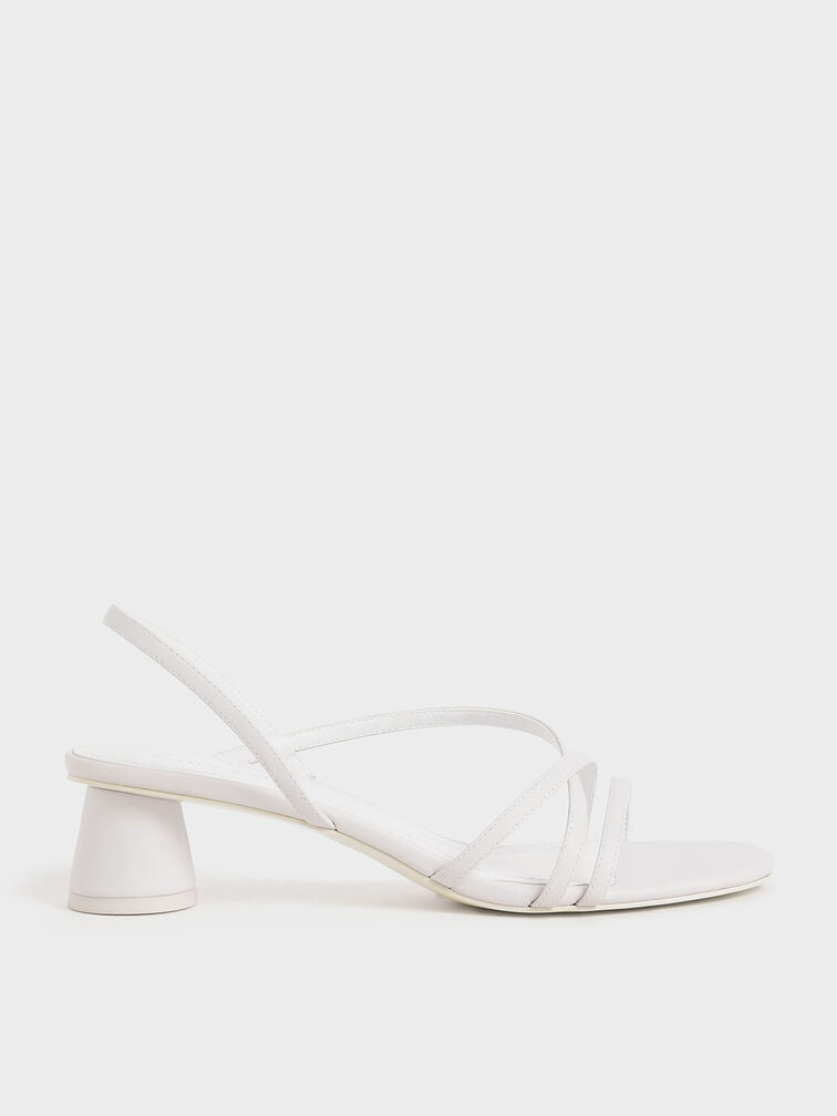 Strappy Cylindrical Heel Sandals, , hi-res