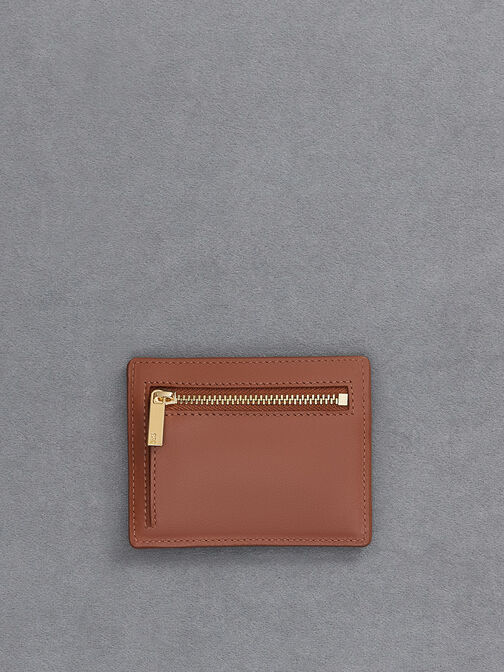Carli Leather Multi-Slot Card Holder, Cognac, hi-res