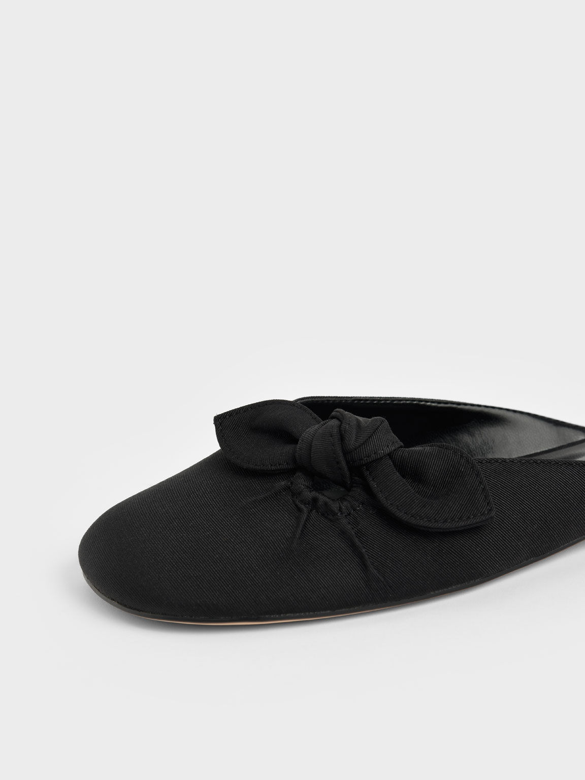 Knotted Fabric Mules, Black, hi-res