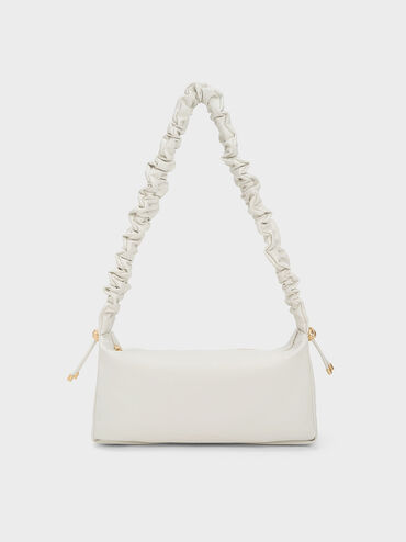 Cosette Ruched Handle Bag, สีขาว, hi-res
