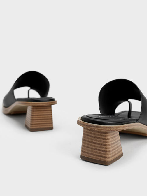 Toe Ring Stacked Heel Sandals, , hi-res