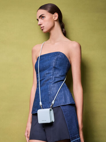 Lyla Knotted-Strap Wallet, Sea Salt Blue, hi-res