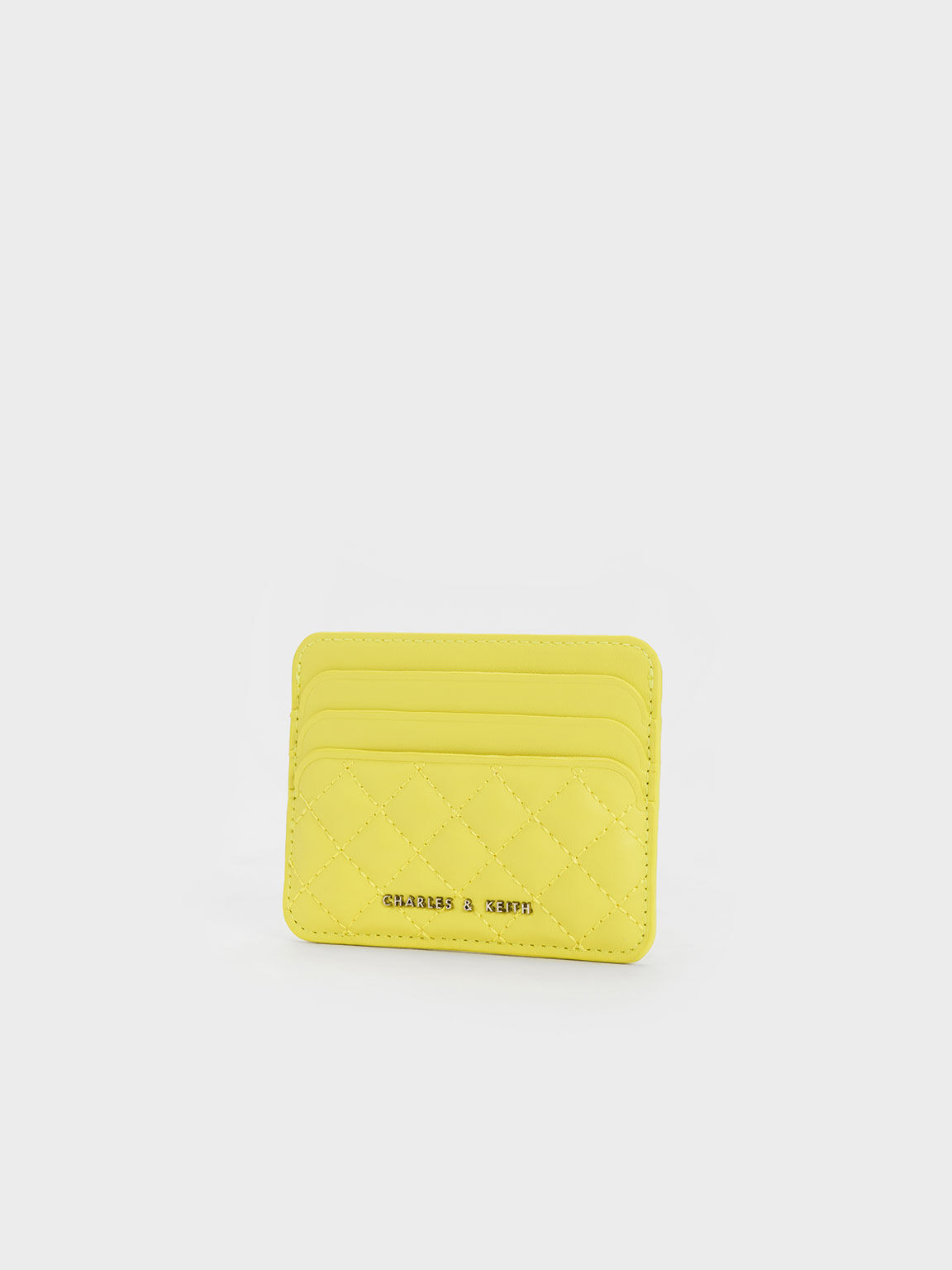 Yellow Cleo Quilted Card Holder CHARLES KEITH TH