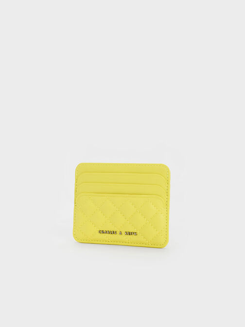 Cleo Quilted Cardholder, สีเหลือง, hi-res