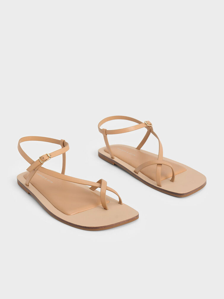 Asymmetric Toe Ring Sandals, , hi-res