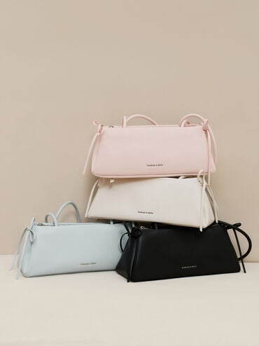 Hazel Bow Elongated Trapeze Shoulder Bag, Sea Salt Blue, hi-res