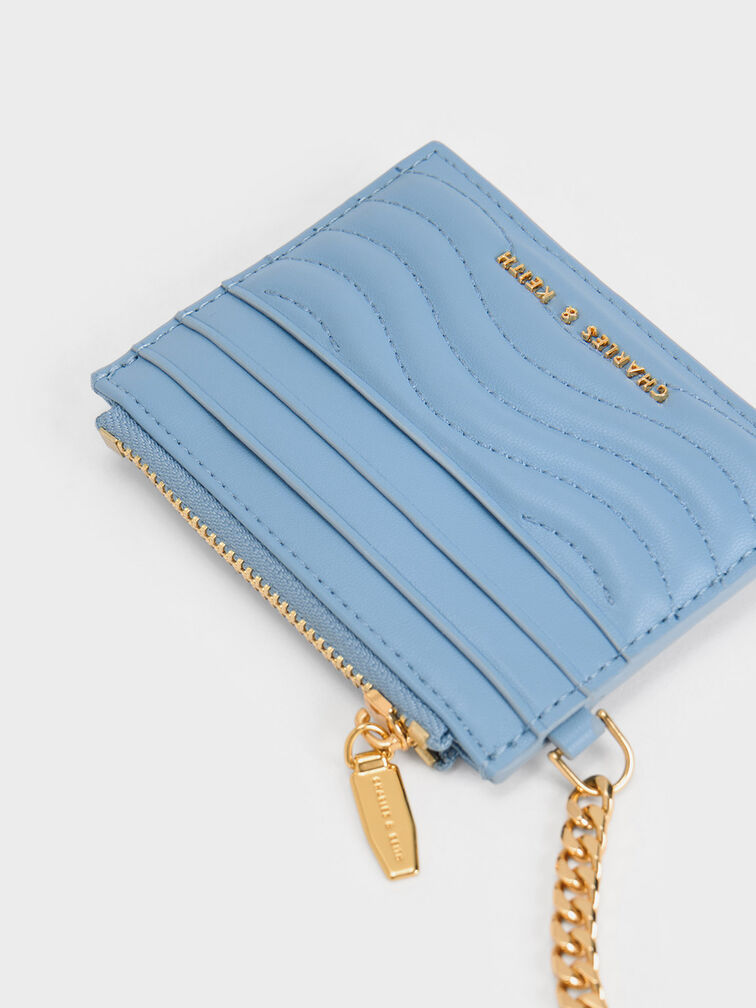 กระเป๋าใส่บัตรดีไซน์ลายคลื่นรุ่น Aubrielle, สีฟ้าอ่อน, hi-res