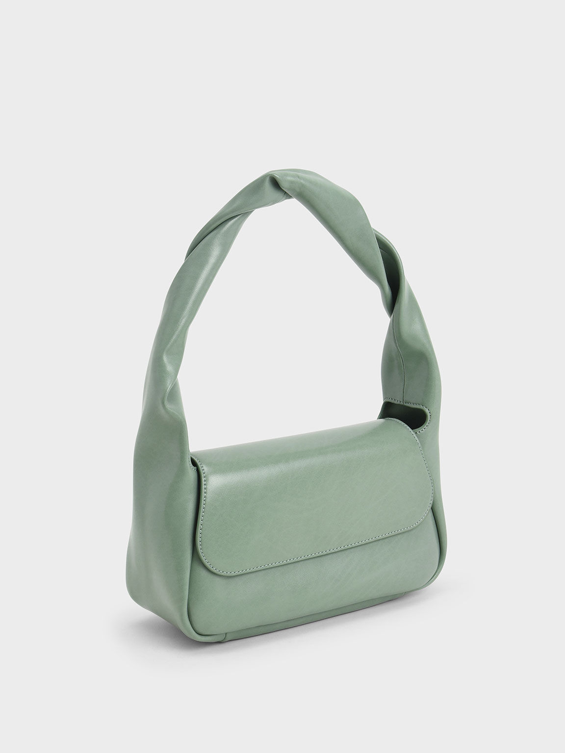 Willow Twist Top Handle Shoulder Bag, Sage Green, hi-res