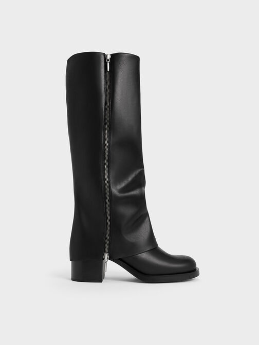 Louise Side-Zip Knee-High Boots, Black, hi-res