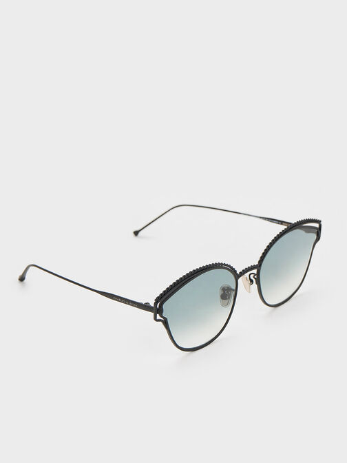 Braided Wire-Frame Cateye Sunglasses, , hi-res