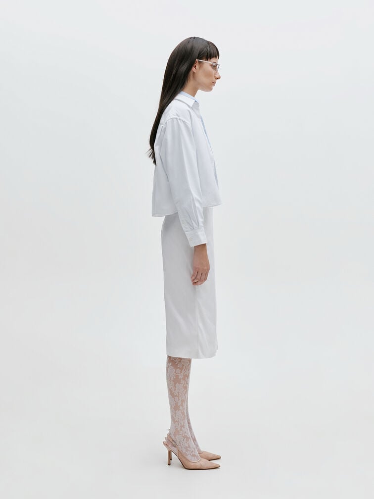 รองเท้าปิดส้นแบบมีสายรัดข้อเท้าดีไซน์ลูกไม้และผ้าซาติน, สีนู้ด, hi-res