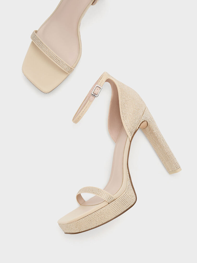 Crystal Ankle-Strap Platform Sandals, , hi-res