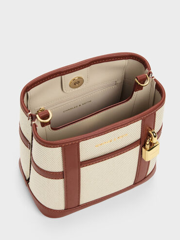 Scottie Canvas Bucket Bag, Brick, hi-res