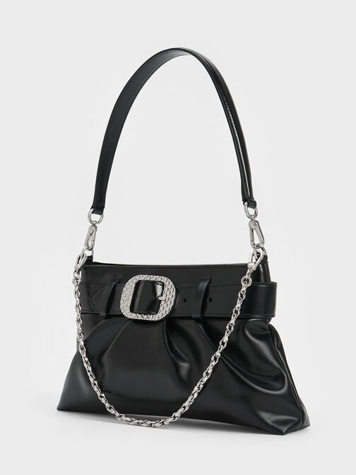 Avis Belted Ruched Shoulder Bag, , hi-res