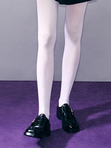 Buckled-Strap Loafers, Black Boxed, hi-res