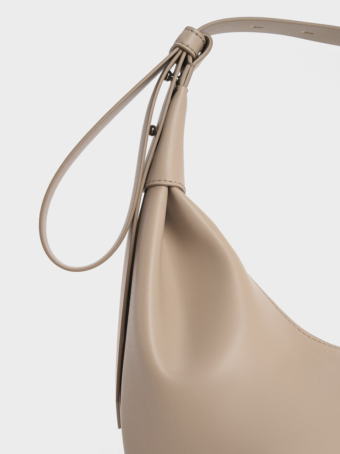 Taupe leather hobo bag on sale