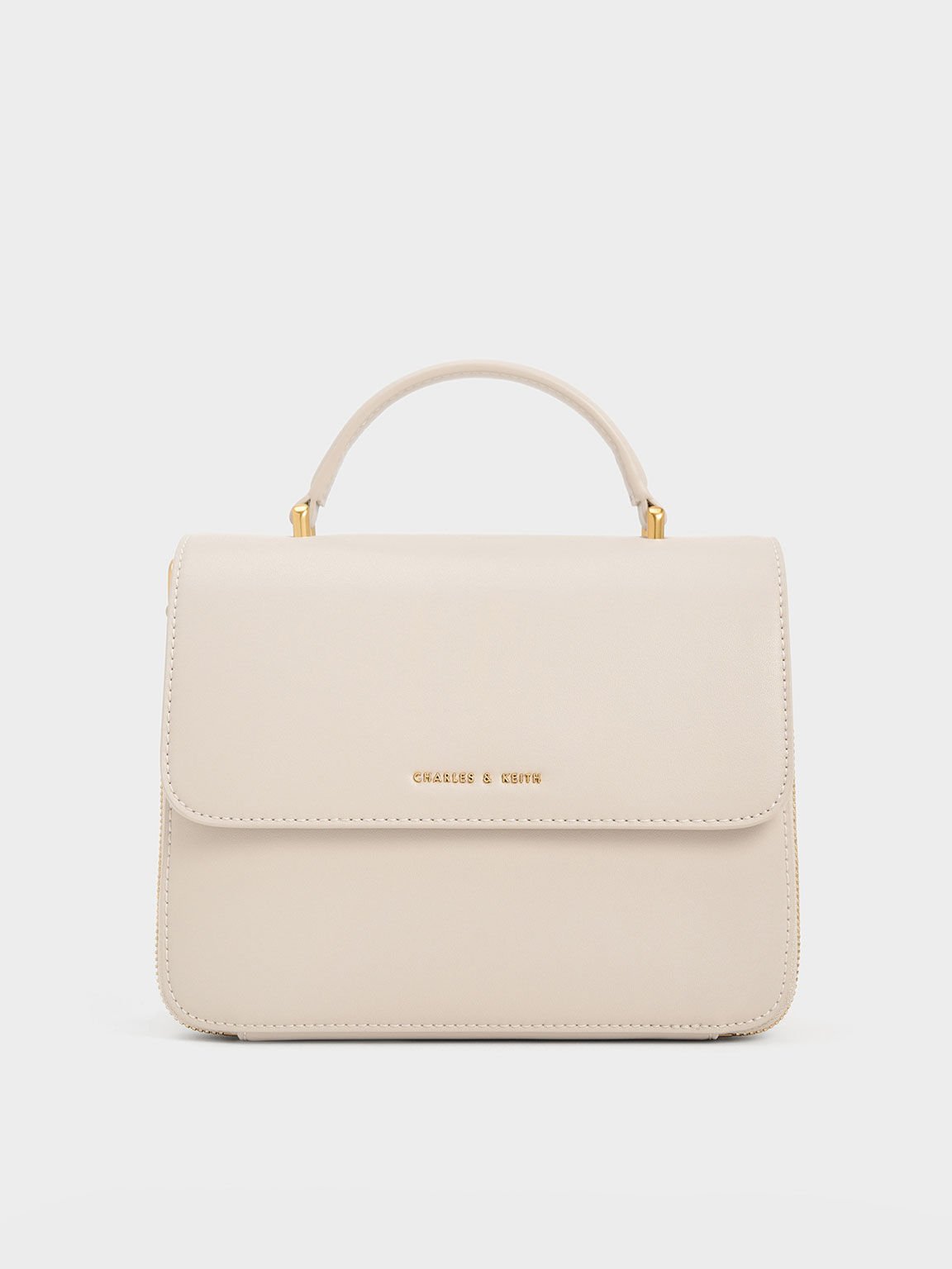 Ivory Octavia Front Flap Top Handle Bag CHARLES KEITH TH
