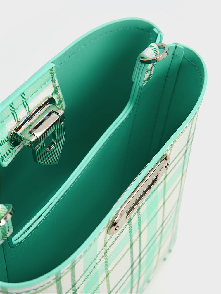 Alcott Checkered Bucket Bag, , hi-res