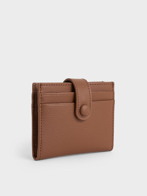 Bliss Snap Button Card Holder, Chocolate, hi-res