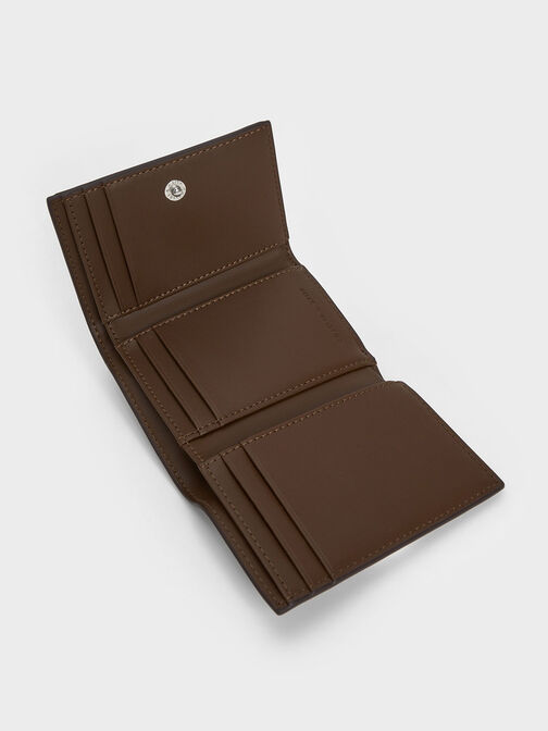 Nasrin Geometric Wallet, Dark Brown, hi-res