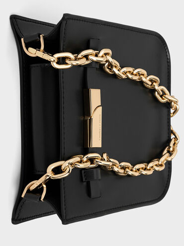 Aurelia Metallic-Accent Crossbody Bag, Black, hi-res