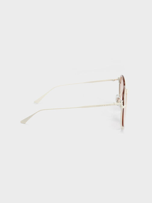 Oversized Wireframe Aviator Sunglasses, , hi-res