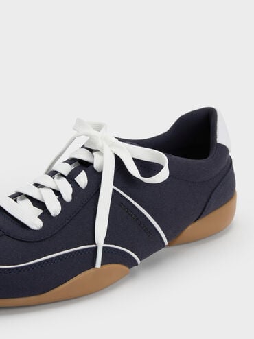 Louise Contrast-Trim Sneakers, Dark Blue, hi-res