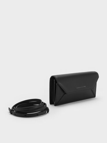 Nasrin Geometric Long Wallet, Noir, hi-res