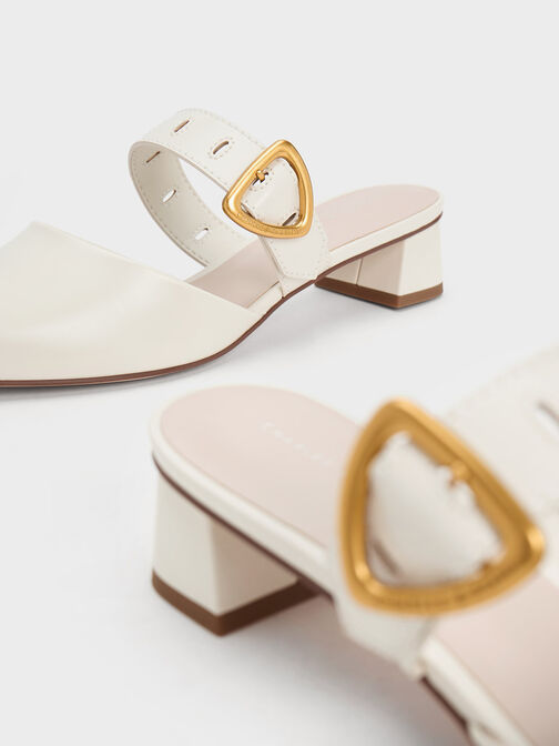 Sepphe Cut-Out Heeled Mules, Cream, hi-res